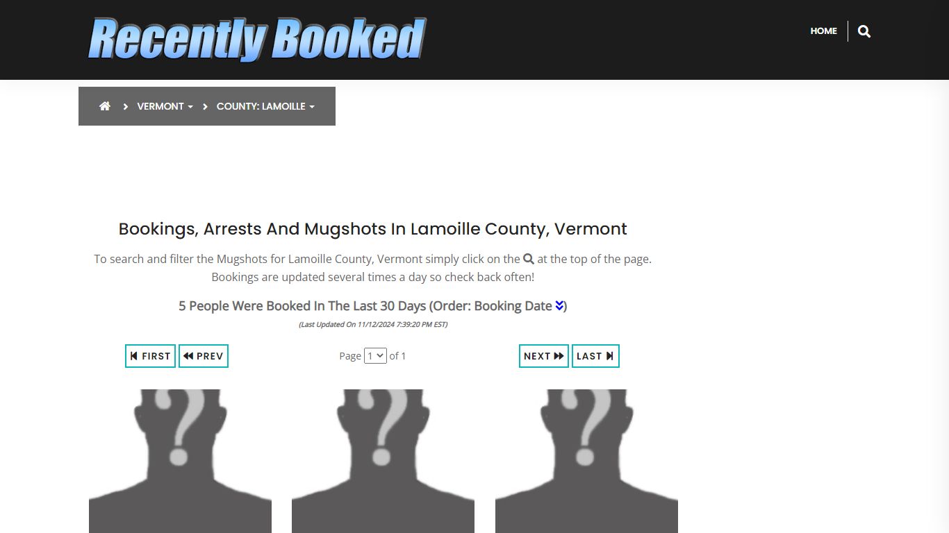 Bookings, Arrests and Mugshots in Lamoille County, Vermont