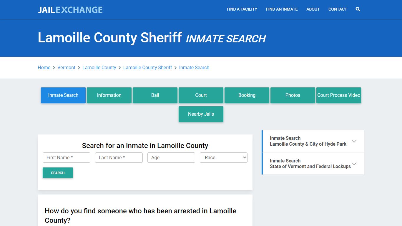 Lamoille County Sheriff, VT Inmate Search: Roster & Mugshots