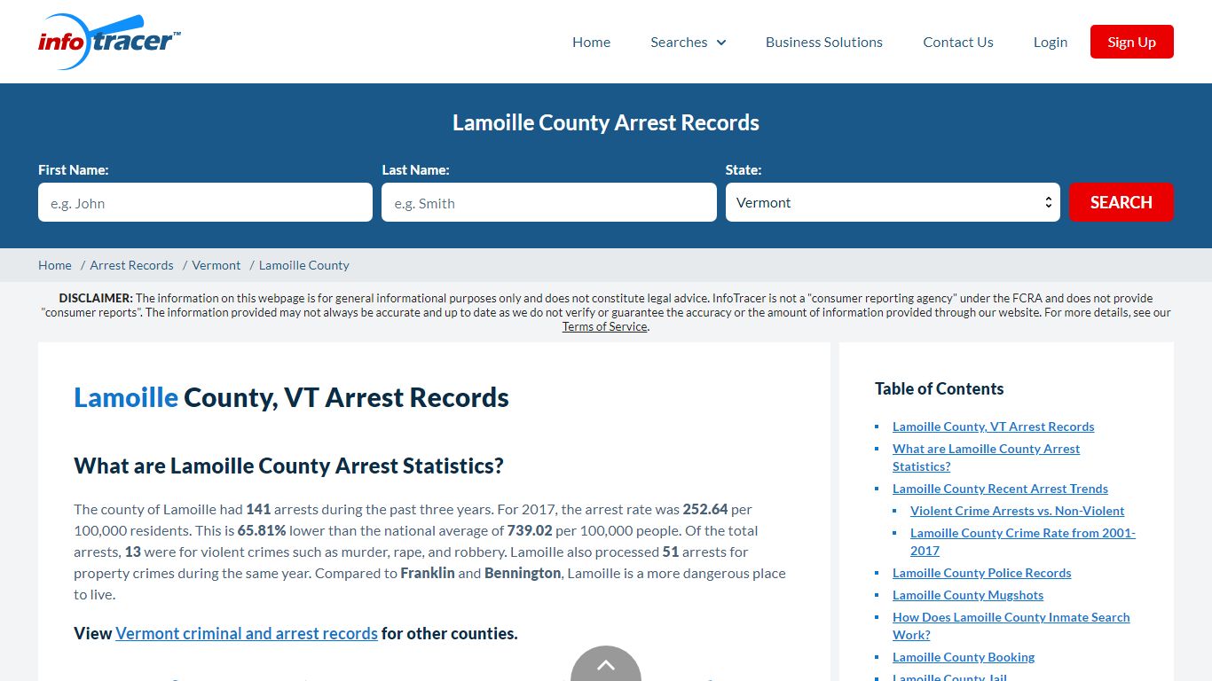 Lamoille County, VT Arrests, Mugshots & Jail Records - InfoTracer